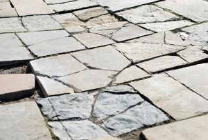 earthquake damaged sidewalk