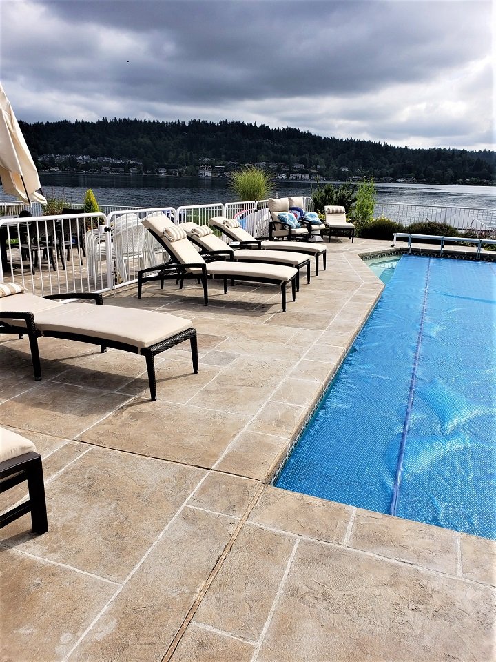 stamped concrete pool deck seattle