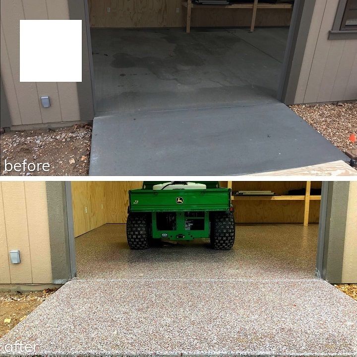 garage floor before and after