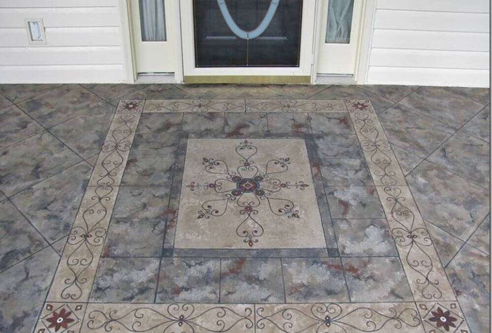 Moroccan Stamped Concrete Entryway Design