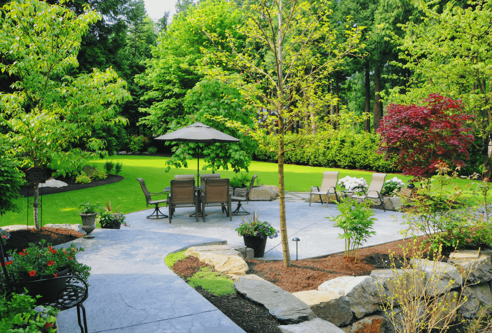patio and a wonderful garden