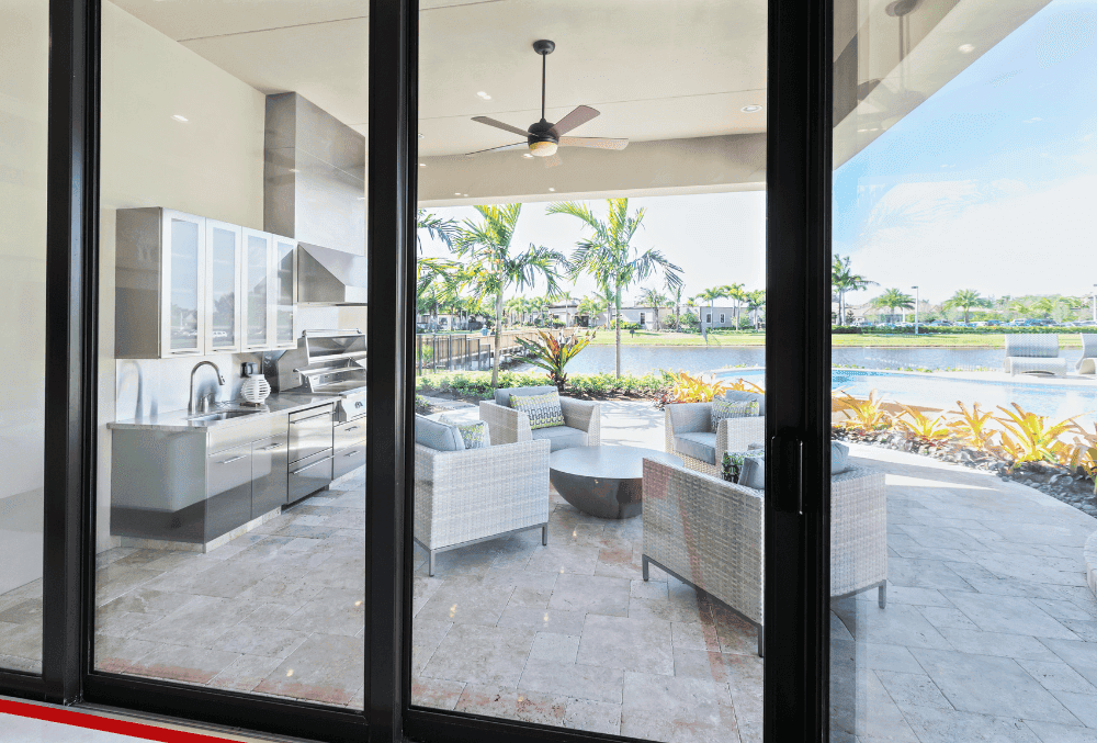 contemporary patio with chairs