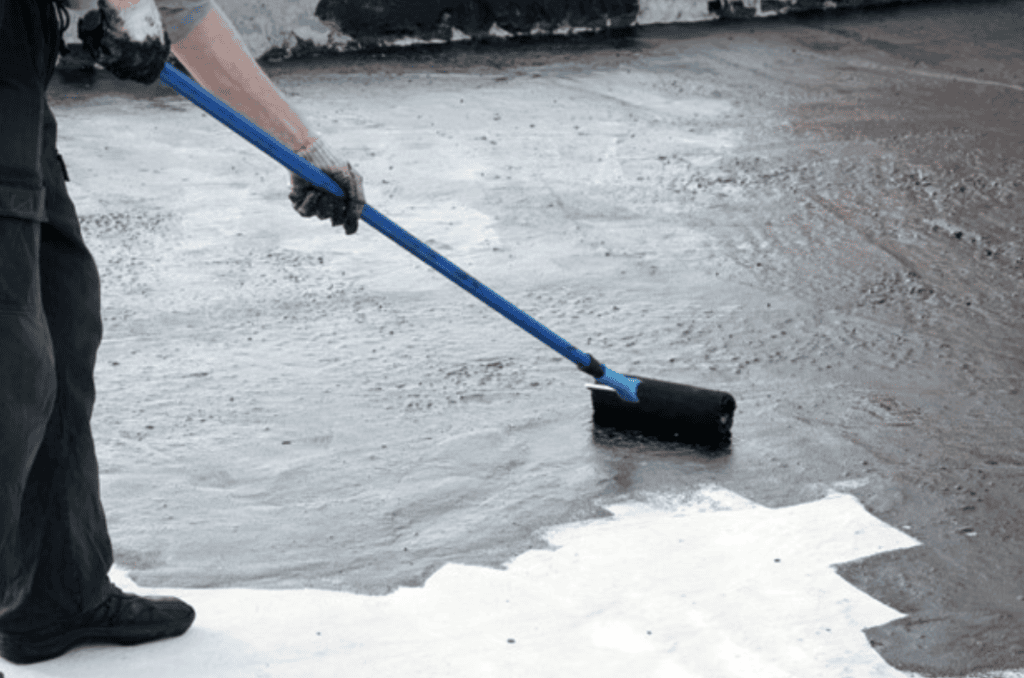 black waterproofing applied