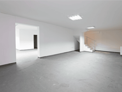 white basement flooring of a modern house
