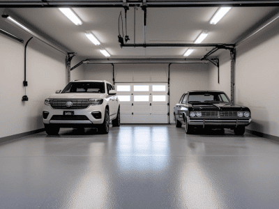 Durable Garage Floors with cars inside
