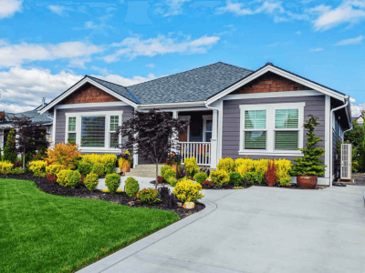 concrete driveway on residential area
