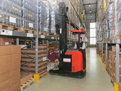 forklift in a warehouse