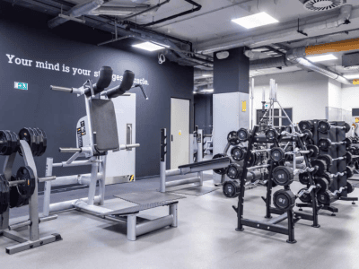 gym featuring concrete floor coatings designed for durability, safety, and performance