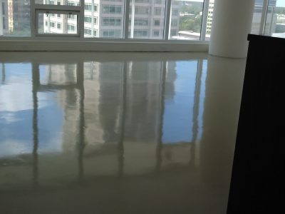 commercial space with concrete sealant flooring