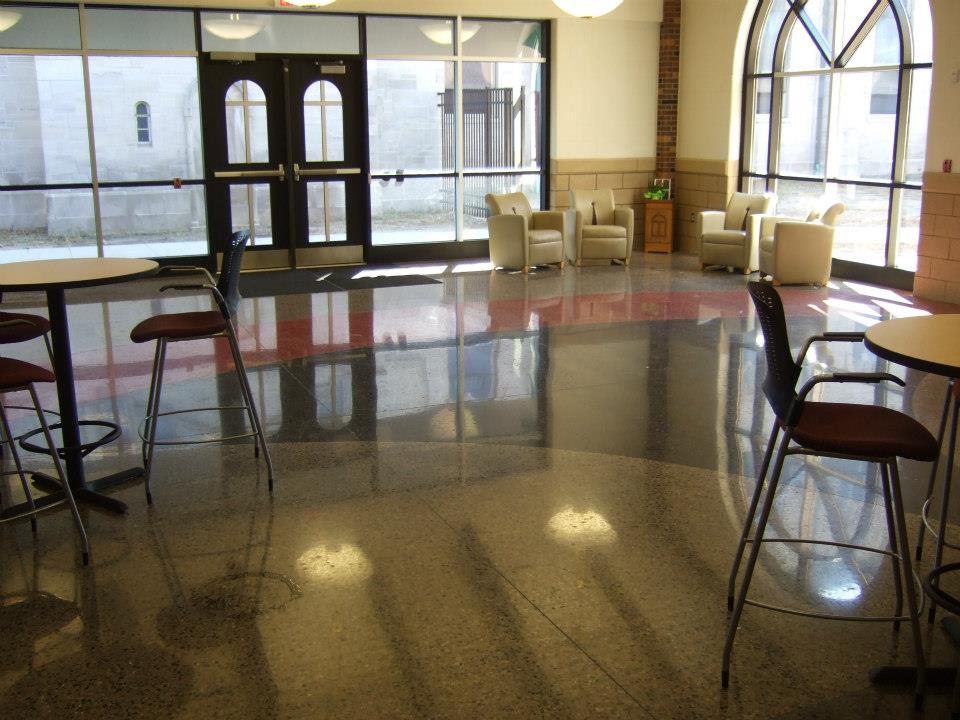 entrance way with epoxy flooring