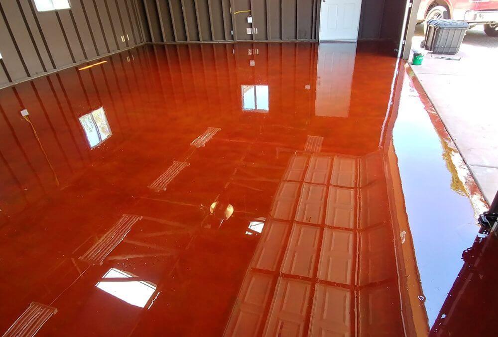 garage floor acid stained