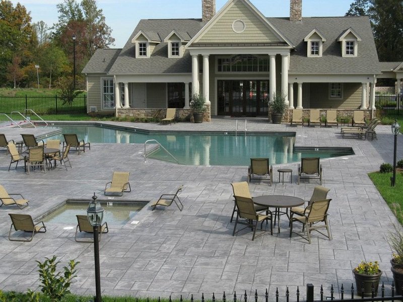 gray theme pool deck
