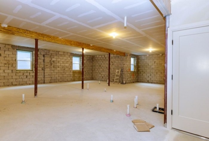 newly constructed basement