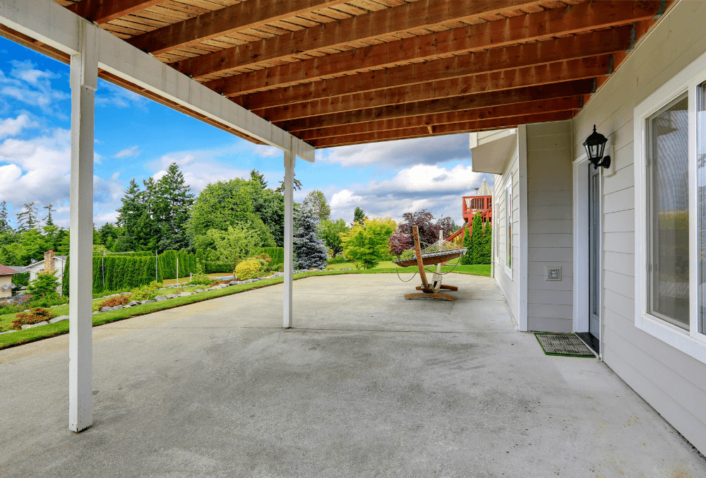 concrete patio in a sunny day
