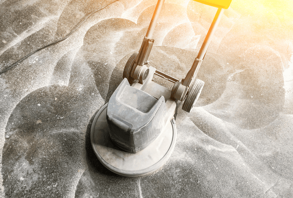 resurfacing concrete floor with a trowel