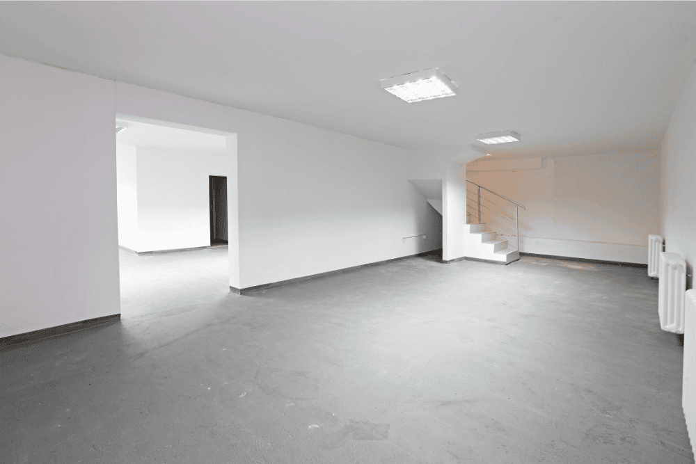 white basement flooring of a modern house