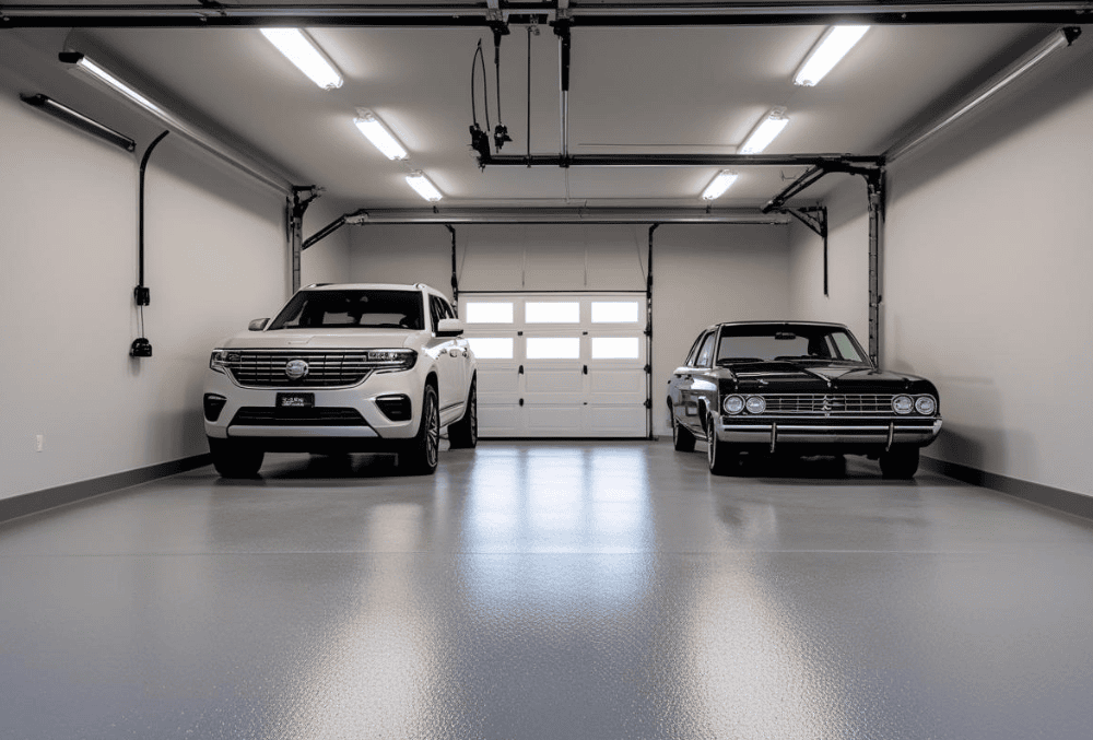 Durable Garage Floors with cars inside