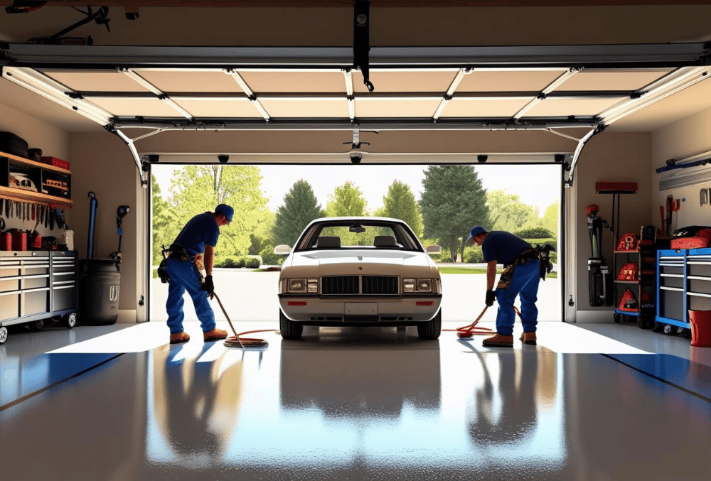 Garage space preparing by contractors